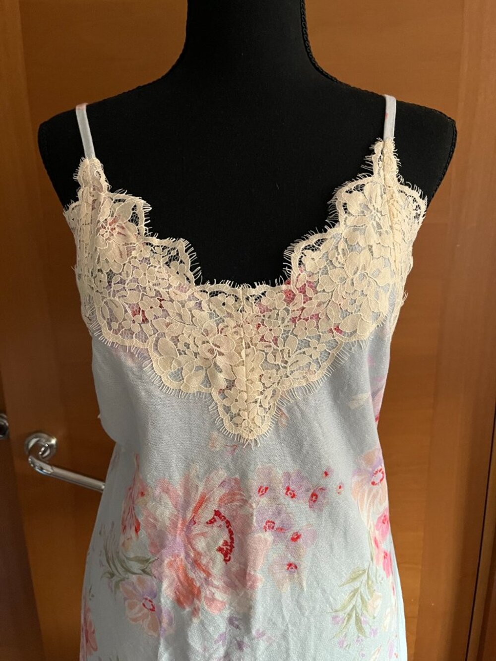 Caroline Constas Linen Blend and Lace Floral Slip Maxi Dress Small NWT - Picture 5 of 7